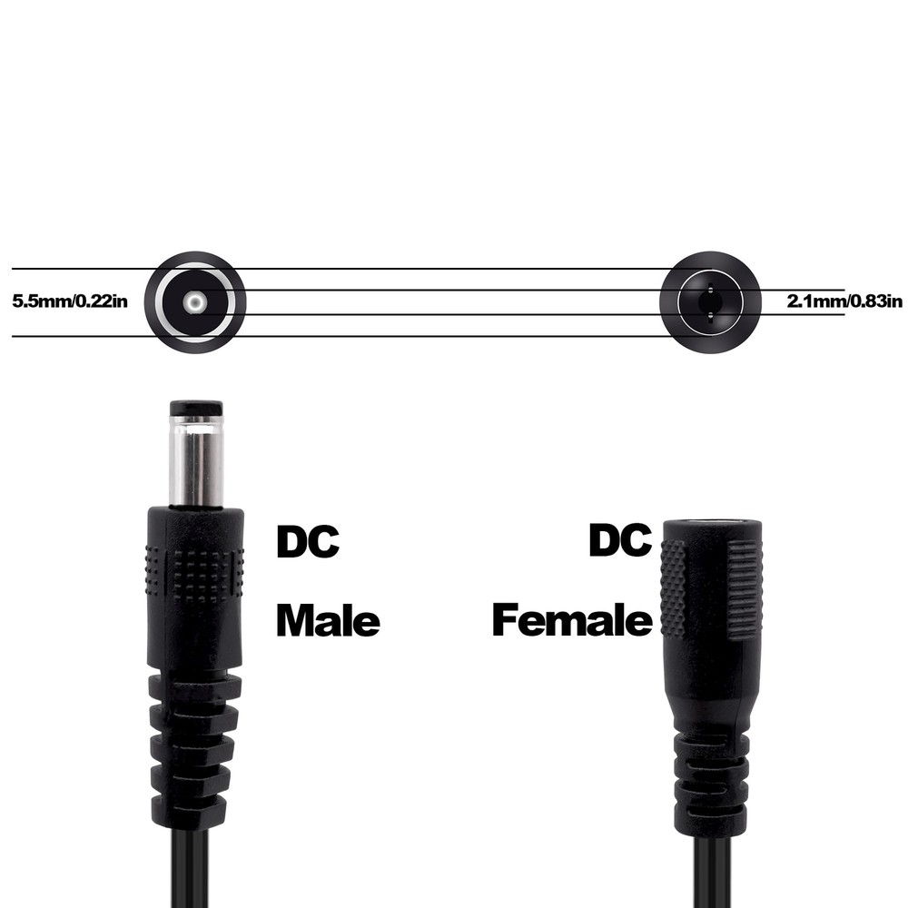 DC Power Cable with 3 Speed Switch 5V DC Jack Extension Cord with Inline 3 Po...