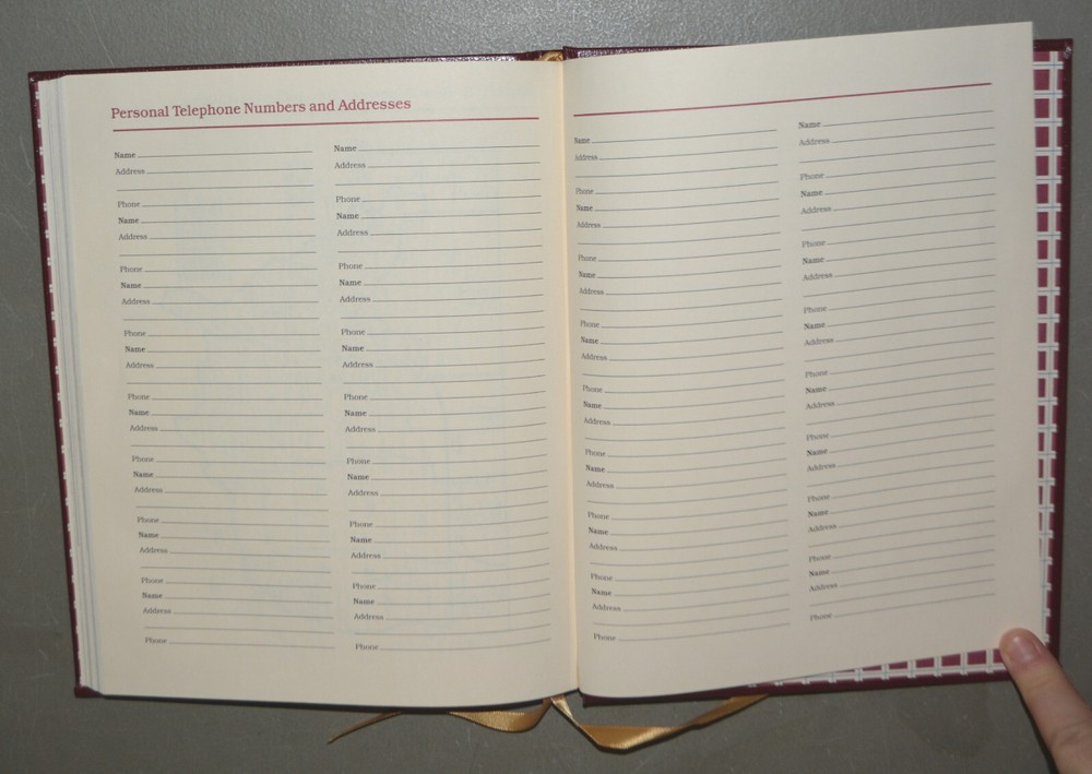 1985 Planning Calendar book - leather bound - unused