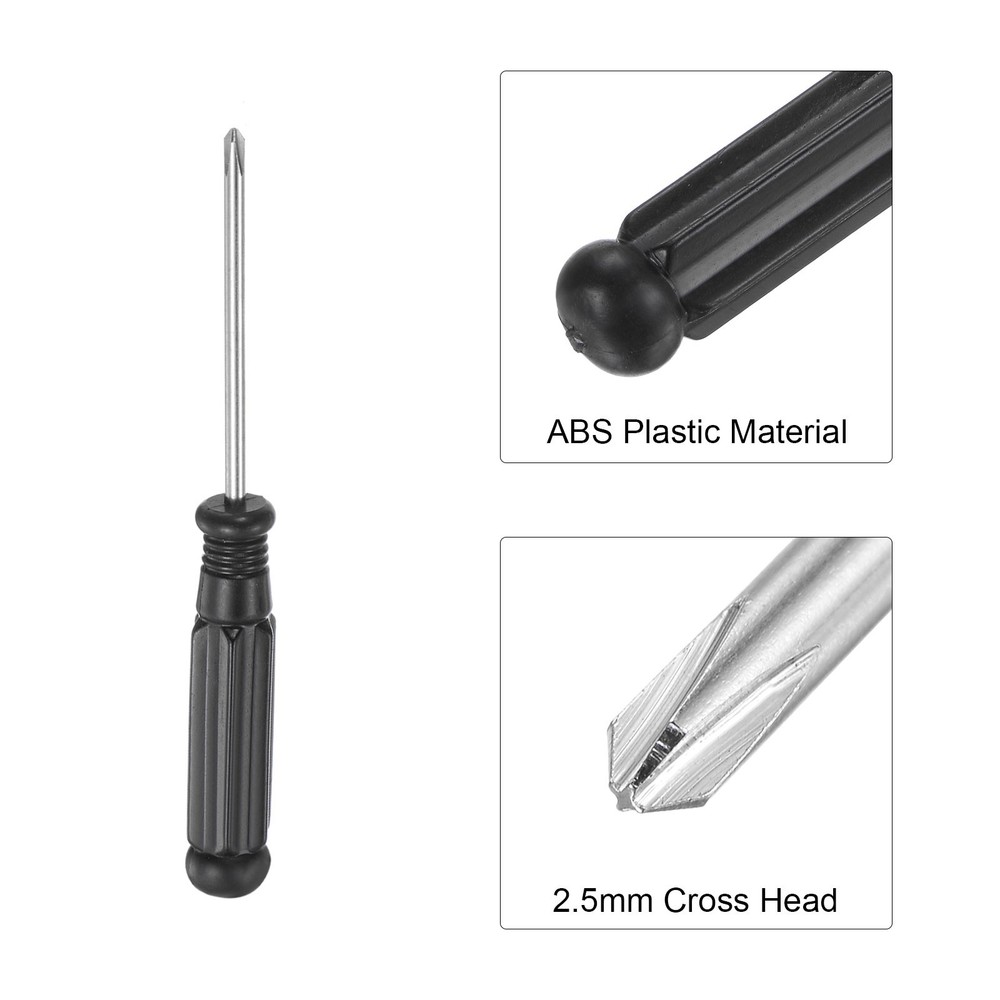 10Pack 2.5mm Mini Phillips Screwdriver with Black Handle for Small Appliances