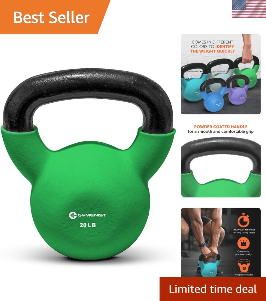 Durable 20-lb Neoprene Kettlebell with Comfortable Grip for Effective Workouts