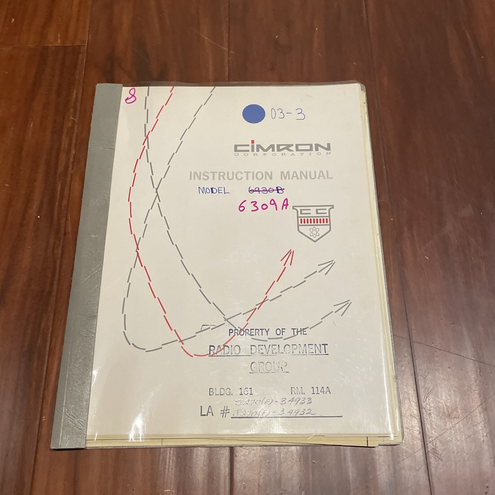 Cimron 6930A High Voltage Input Assembly Operation & Calibration Manual