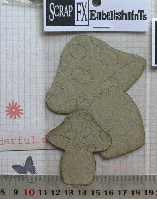CHIPBOARD DieCut TOADSTOOL, MUSHROOMS, TOADSTOOL LOG - 3 Style Choice Scrap FX G