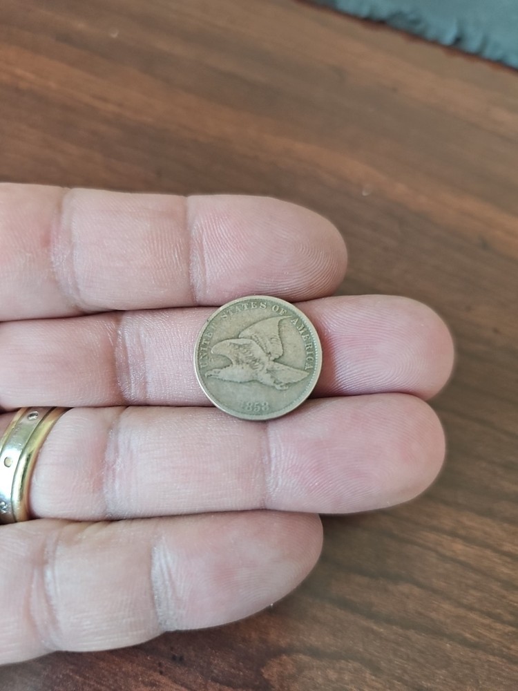 1858 Flying Eagle Cent - Rich Front & Back, VF Details, Small Letters