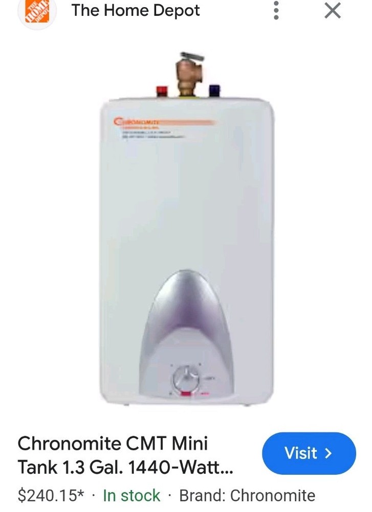Chronomite CMT-2.5 CMT Series Mini Tank Water Heater 2.5 Gallon, NEW!