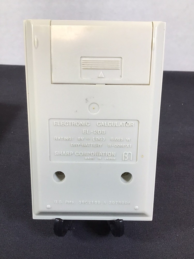 Vintage Sharp Elsimate EL 203 Electronic Calculator With Box and Manuel