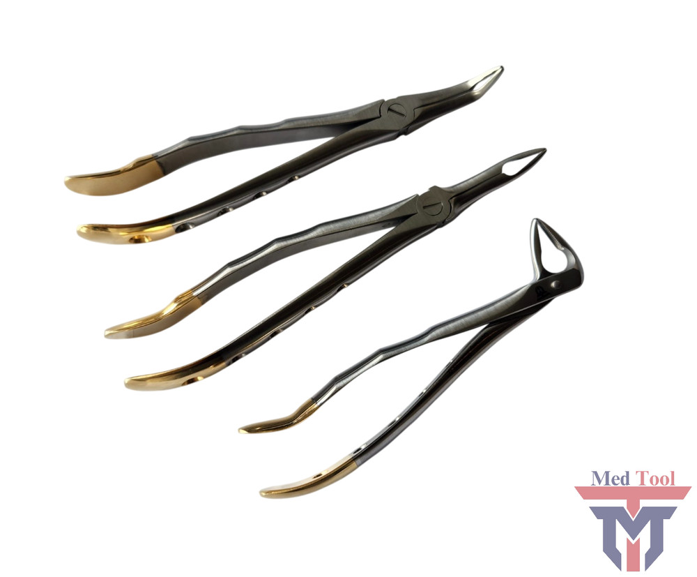 Set of 3 Root Tip Extracting Extraction Forceps Dental Instruments