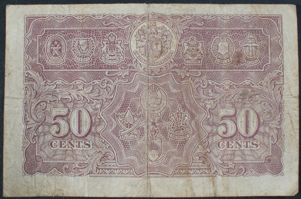 Malaya P10a 50 Cents Fine