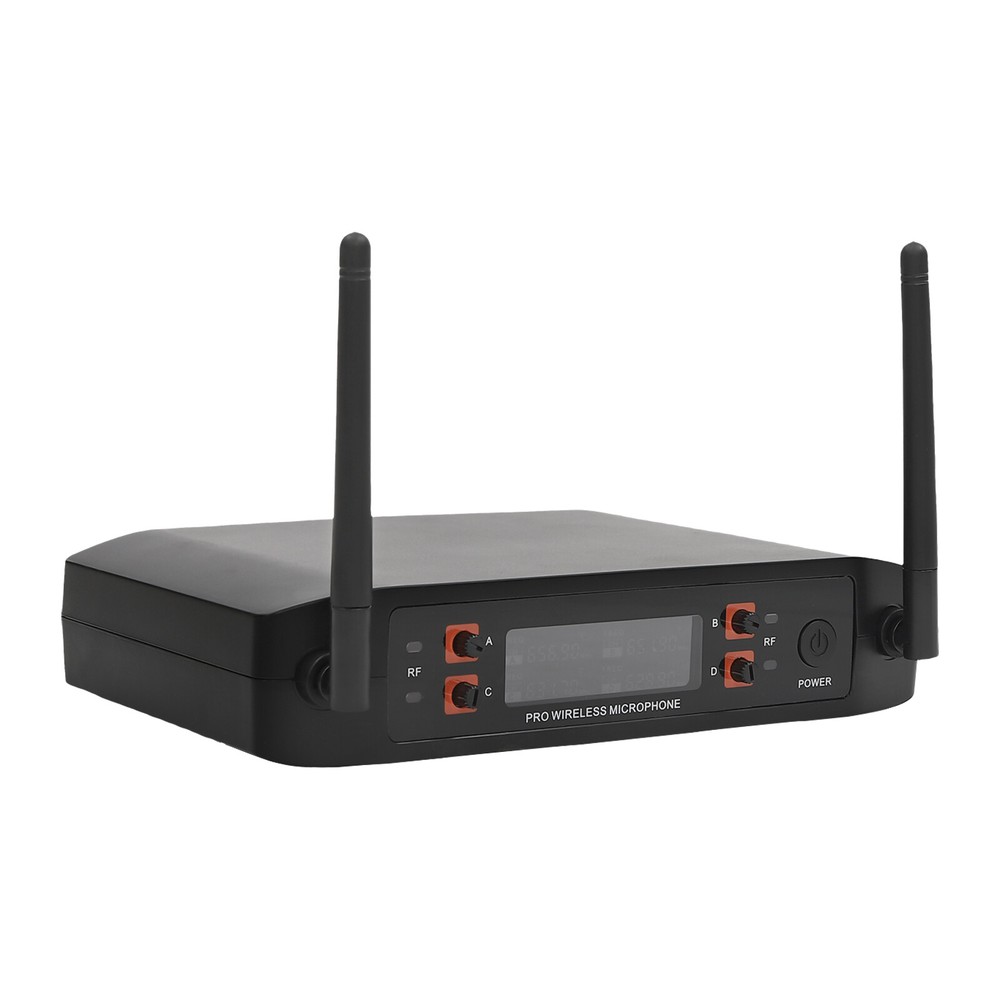 4 Channel Wireless Microphone Pro Audio System UHF Handheld Dynamic Mic Party