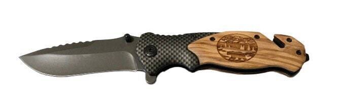 Handmade Walking Bear Engraved 8" Blade Folding Pocket Knife Custom Design