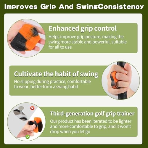 2pcs Golf Grip Trainer (Right and Left Handed), Golf Grip Training Tools, Golf