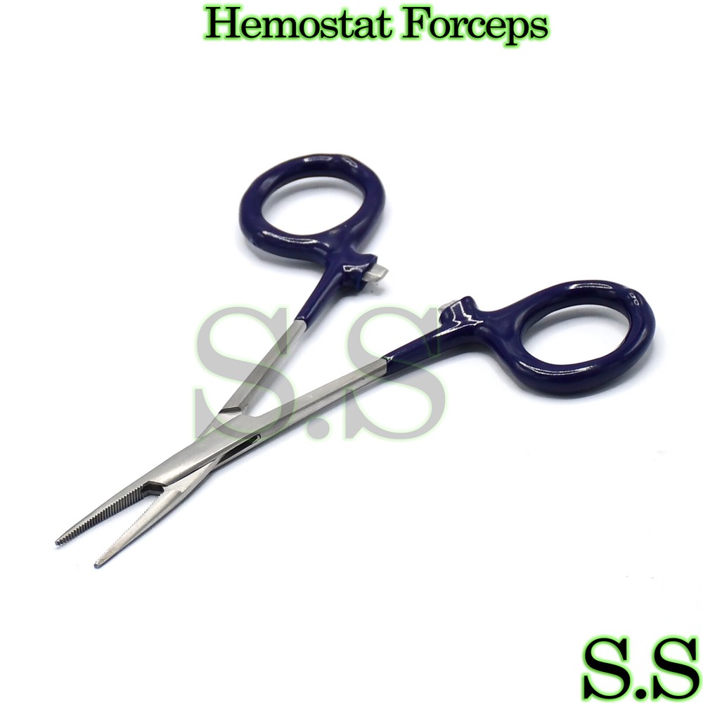 5" Dipped Blue Handle Hemostats Forceps NEW