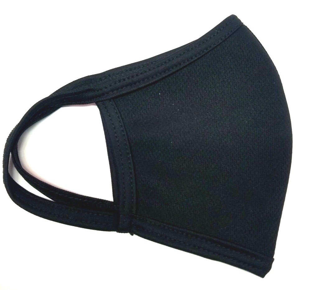 Face mask DRI-FIT 100% polyester, black color, peace customized, double layer