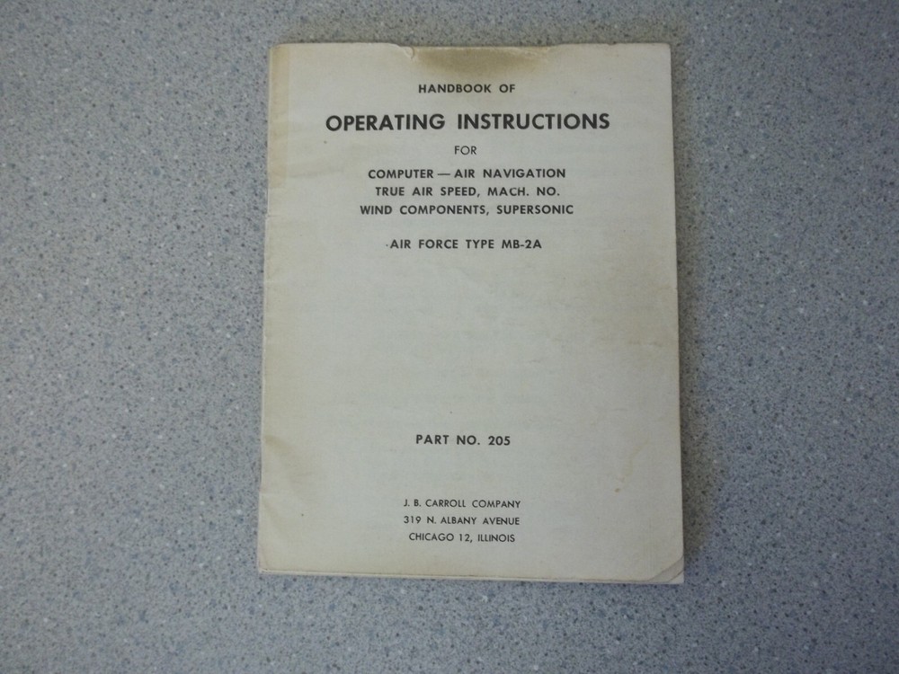 Airforce Type MB-2A Air Navigation True Air Speed Computer Slide-Rule and case