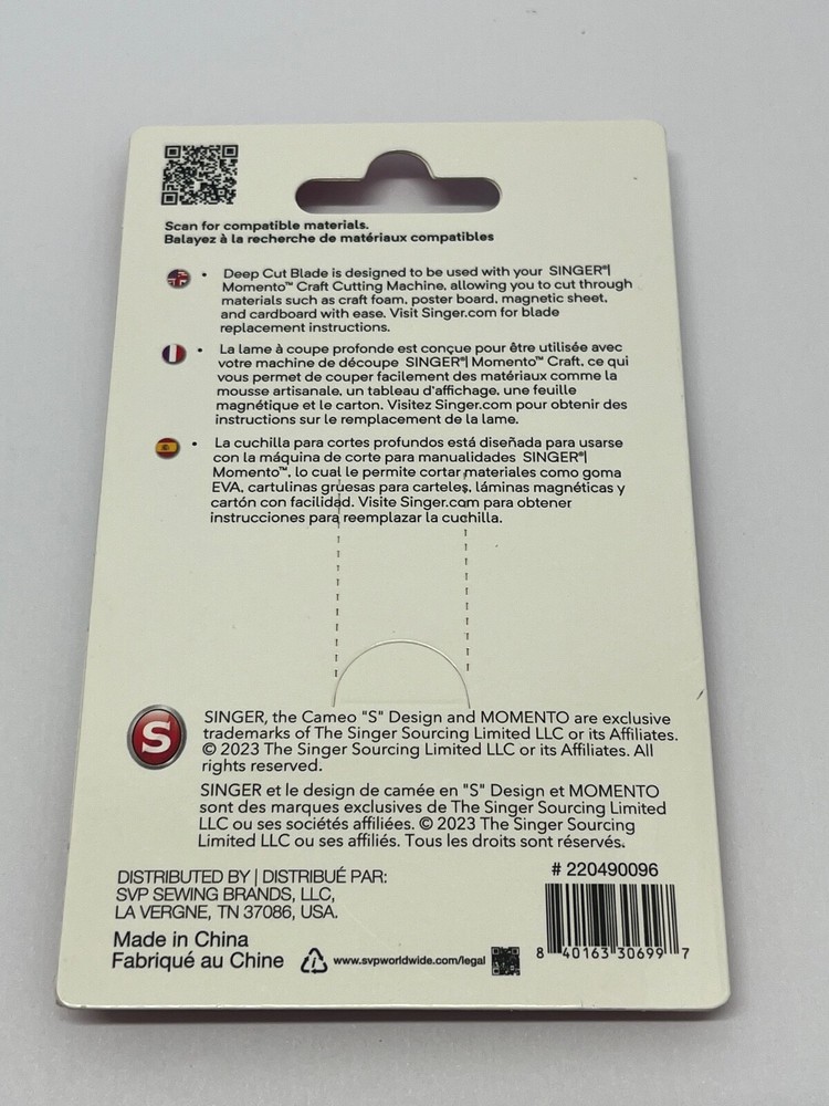 SINGER MOMENTO Deep Cut Blade Replacement (2 ct)