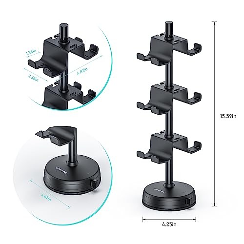Headphone Controller Storage Stand Holder with Anti Controller Holder 3 Tiers