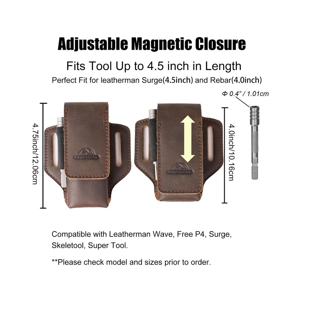 Topstache Leather Multitool Sheath for Belt - Multitool Holder - EDC Belt Org...
