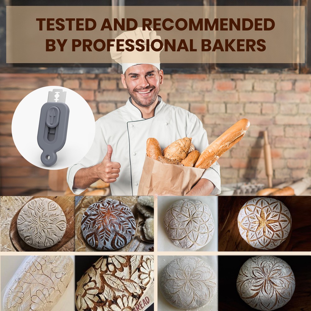 Bread Lame Dough Scoring Tool - Push-Pull Handle for Perfect Bread Scor 2pcs