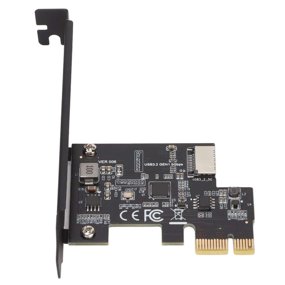 (Black) PCI-E To USB3.2 GEN1 Front USB C Expansion Card 5Gbps Type E