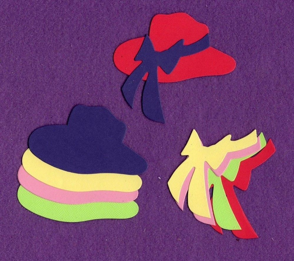 HAT W/ BOW die cuts scrapbook cards