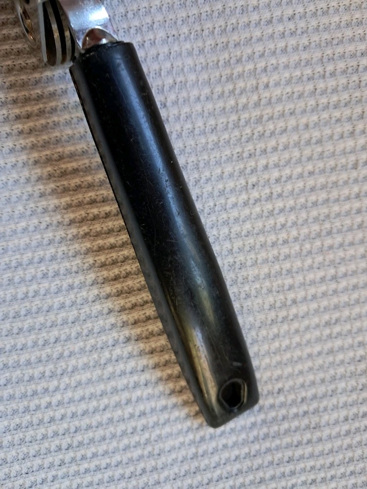 Vintage Ekco Metal Knife Sharpener Pull-Through Black Plastic Handle Great Shape