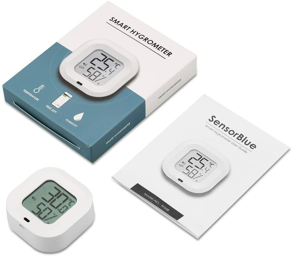 Wireless Thermometer Humidity Meter for iPhone/Android 35m Wireless Range