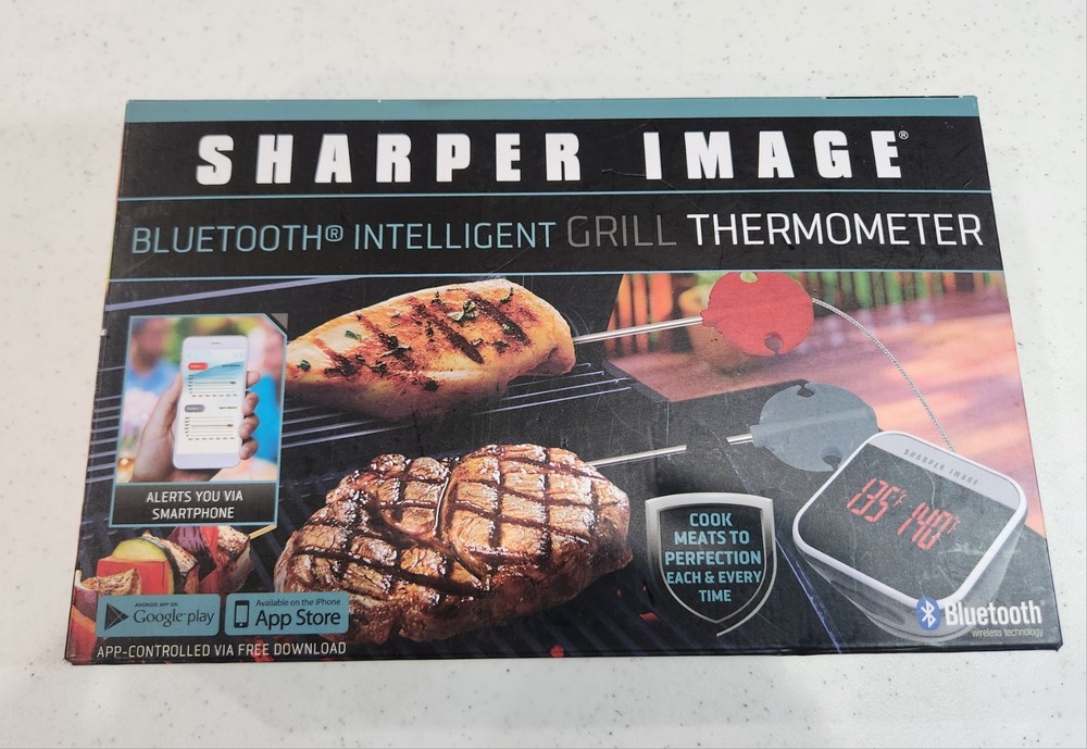 NEW Sharper Image Bluetooth Intelligent BBQ Grill Thermometer Set Open Box