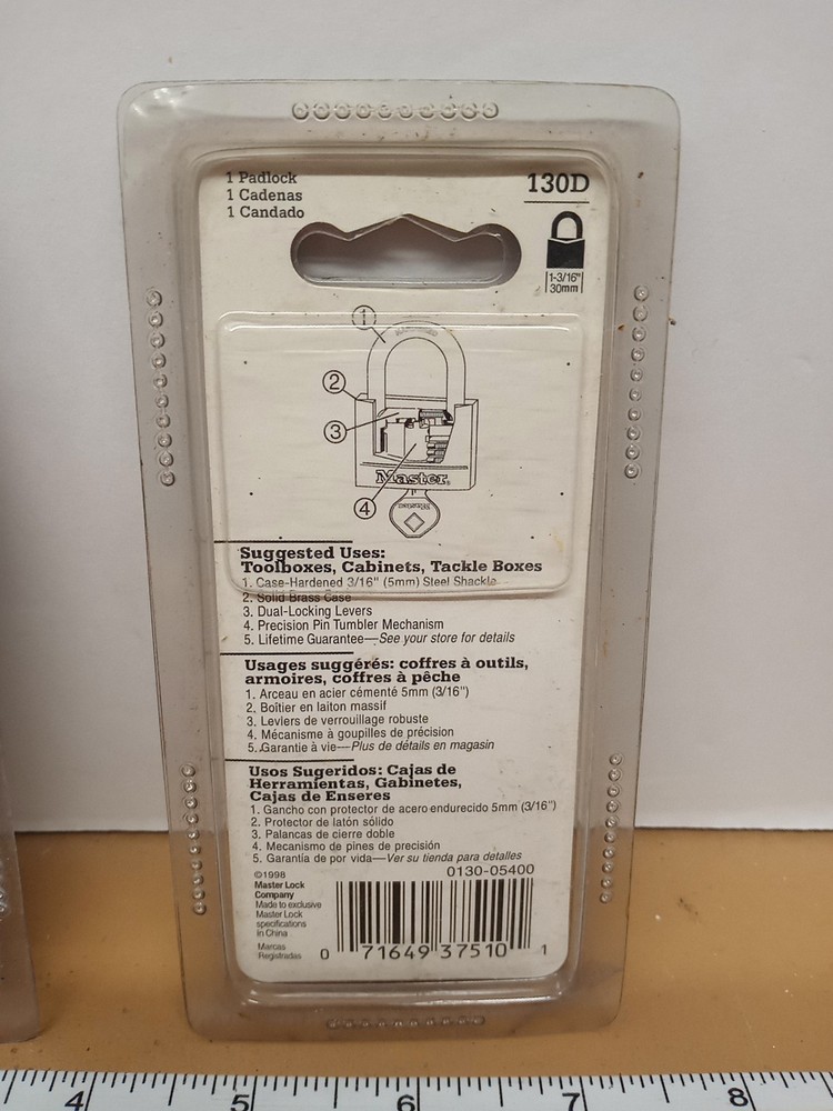 2 Master Lock Padlocks 130D Extra Corrosion Resistance