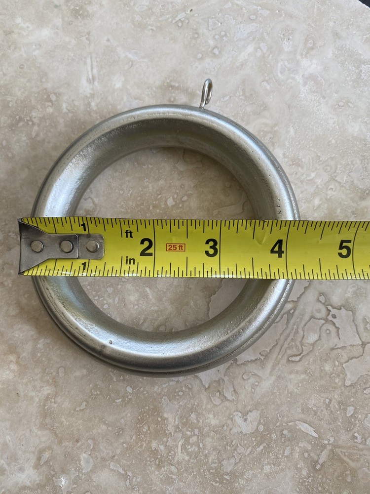 3” Rings For Wooden Pole / Window Drapes - Silver