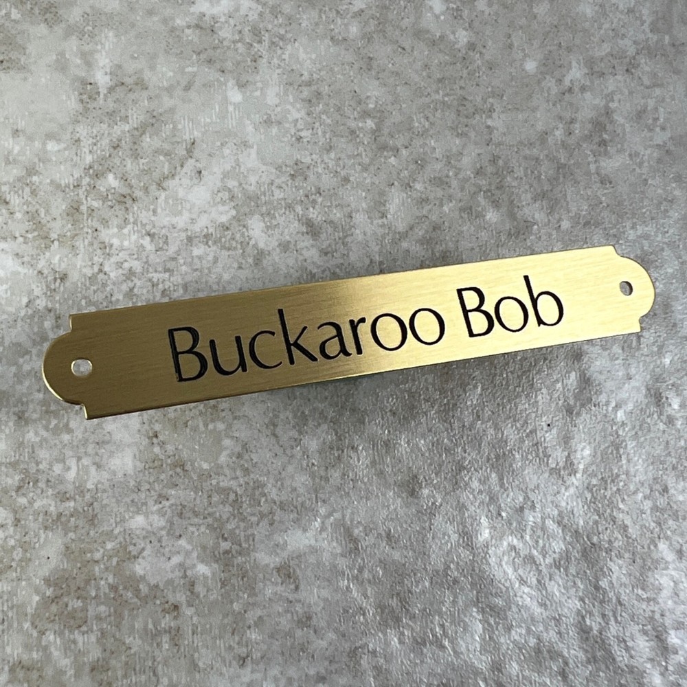 Custom Engraved Tags Personalized NAME PLATE Tags ID STAINED BRUSHED BRASS MINI