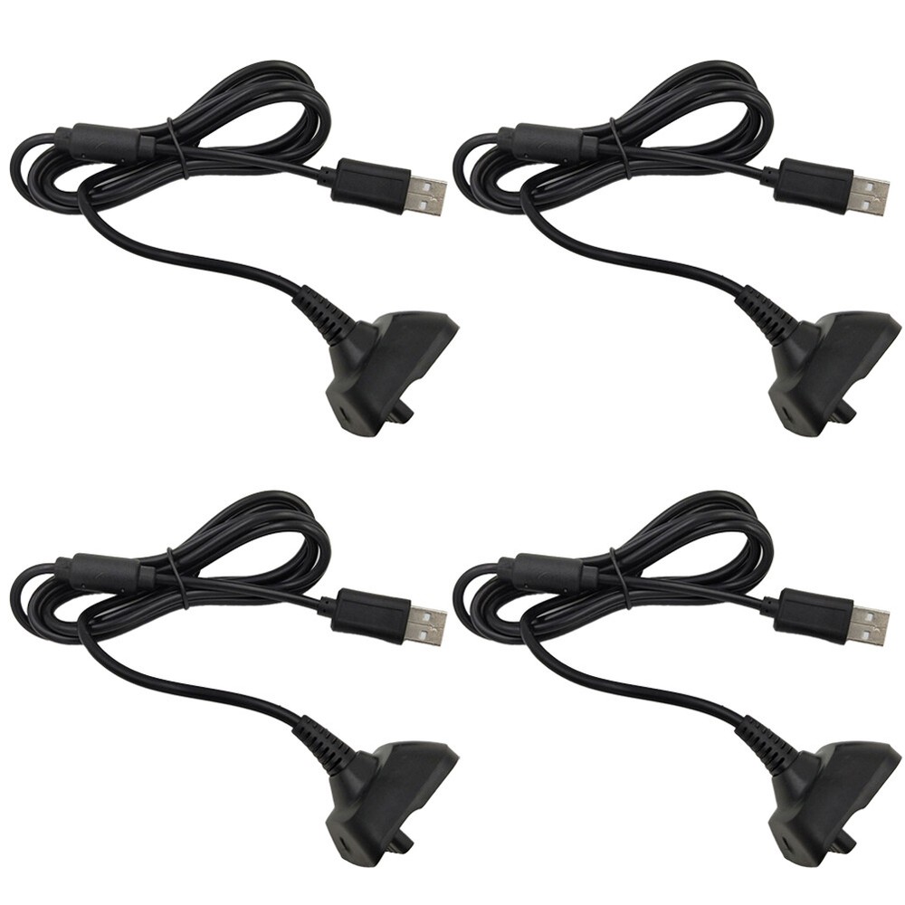 Xbox 360 Black Wireless Controller USB Charging Cable Replacement 2-4 Pcs