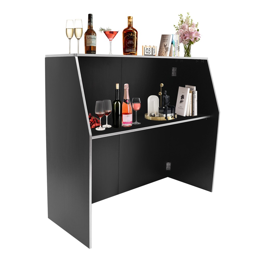 Portable Double Bar Table Set - Mobile Bartender Station for Events