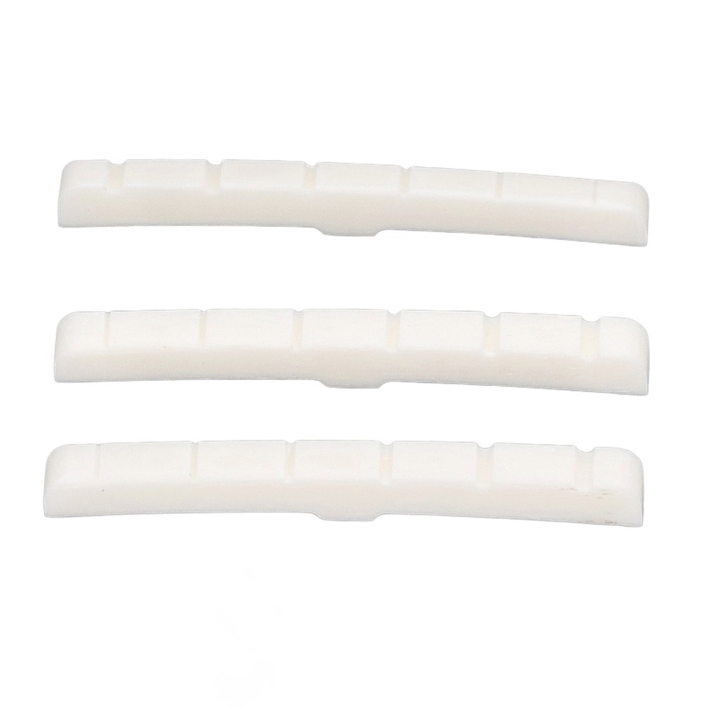3Pcs 6 String Guitar Nut Flat Bottom Slotted Bone Guitar Nut Replacement For