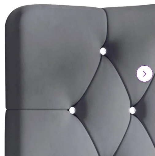 Upholstered Queen Size Headboard Only Gray Adjustable Hgt Diamond Button Tufted