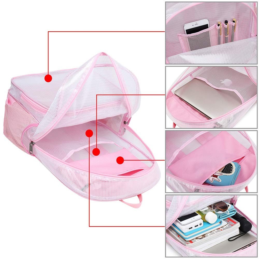 Clear Transparent PVC School Backpack Heavy Duty Clear Backpack for Work Secu...