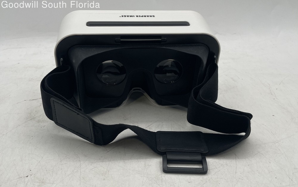 Sharper Image White Black Adjustable Strap Electronics Virtual Reality Headset