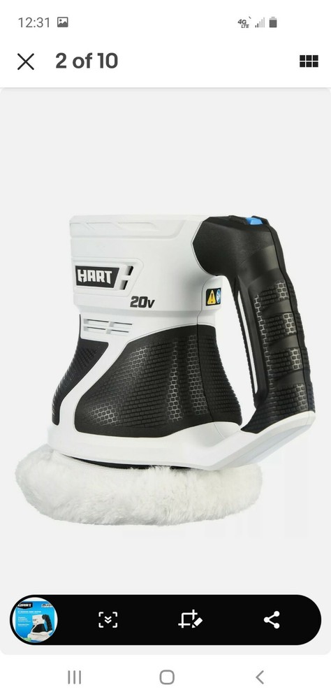 🔥Hart 6" Random Orbit Buffer Black and White TOOL ONLY (uses 20V Li-Ion HPBF33)