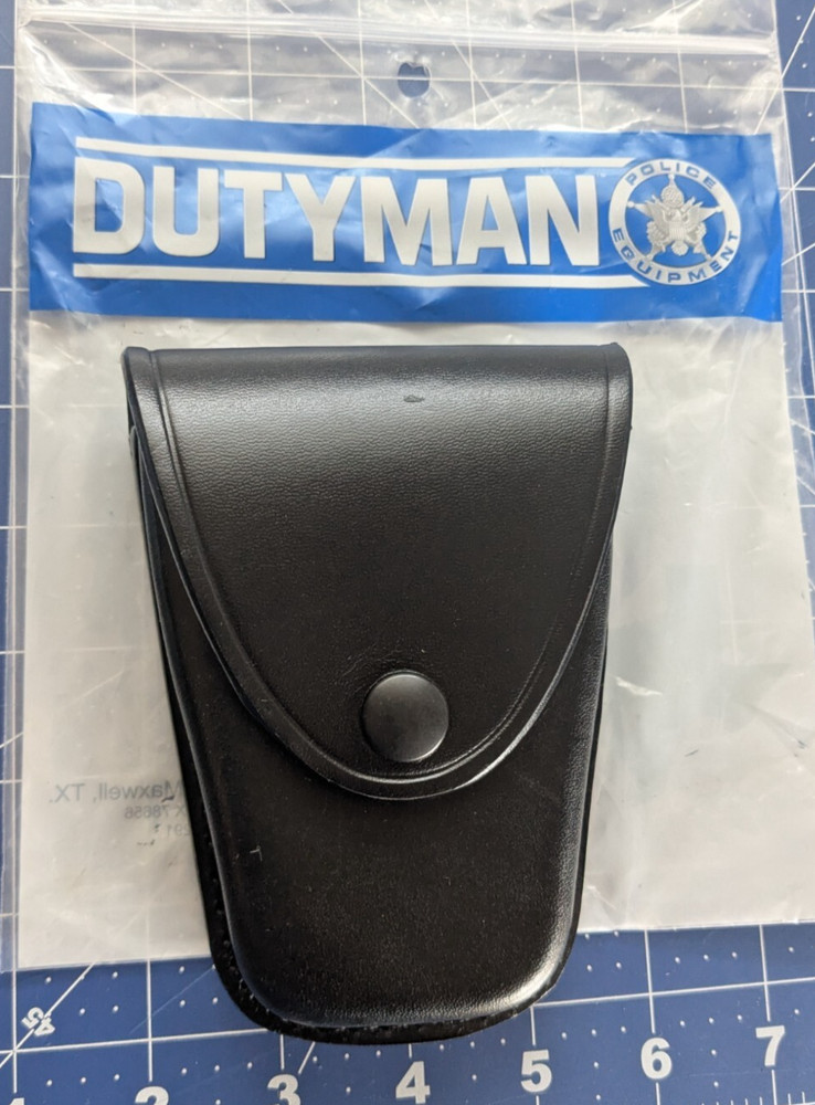 New Dutyman 8811 Plain Leather Handcuff Case BLACK SNAP