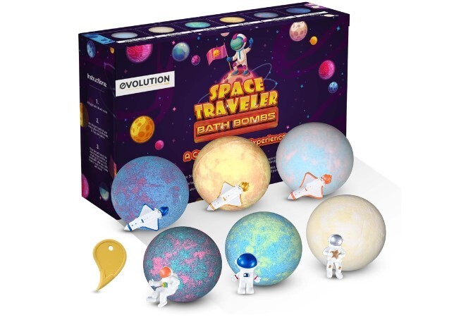 6 Space Bath Bombs Planet, Organic Bath bombs Surprise Inside