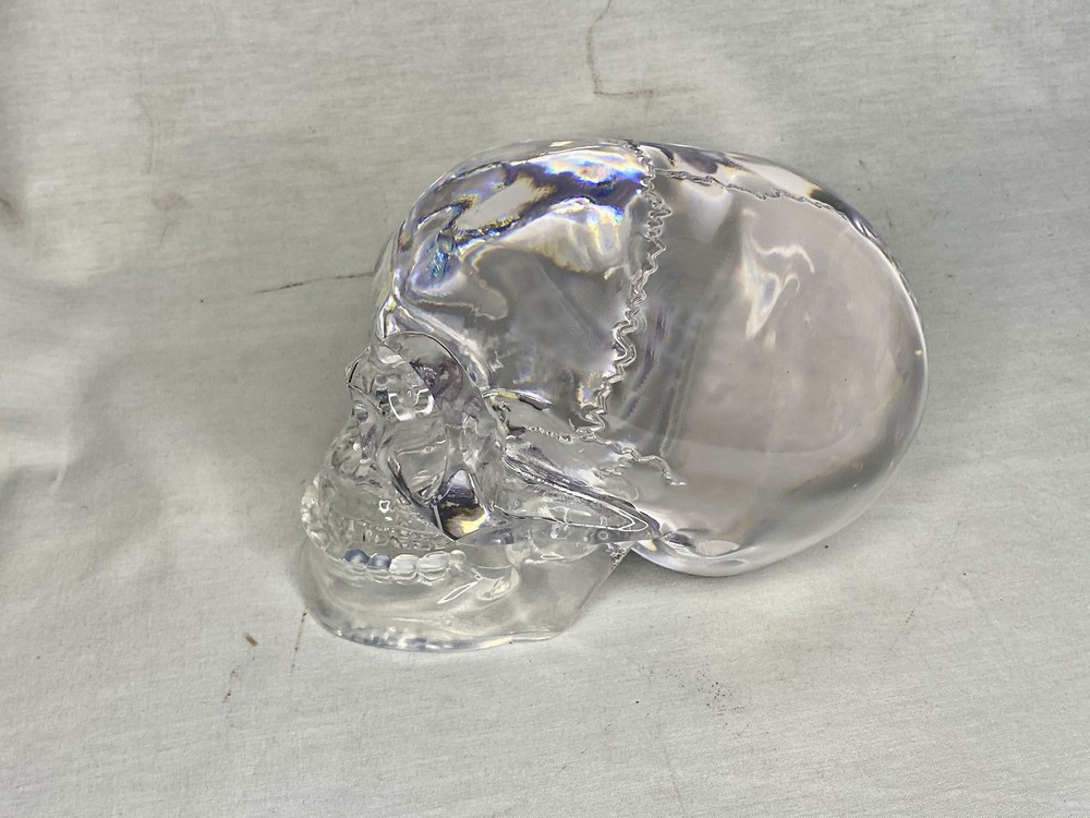Mitchell Hedges Ancient Crystal Skull Replica, Solid Acrylic, Color Book, Signed