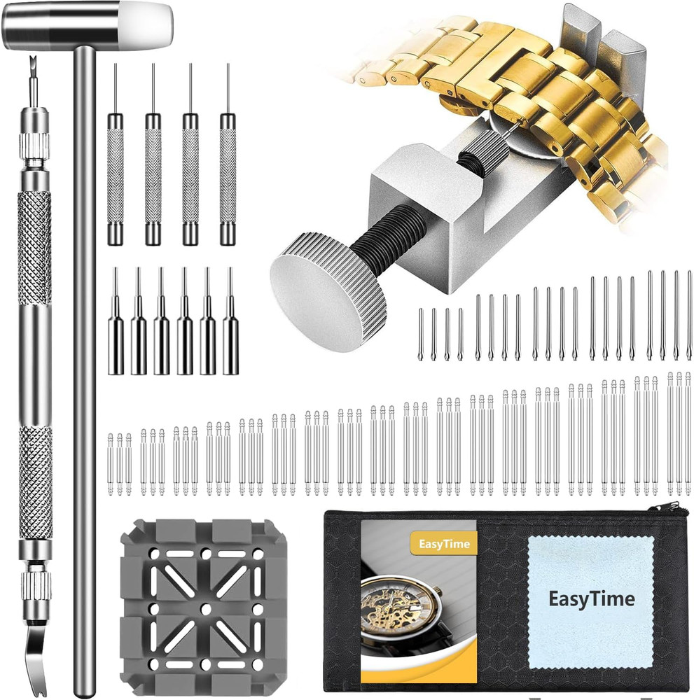 EasyTime Watch Link Removal Kit 108 Spring Bars 20 Link Pins Strap Adjustment