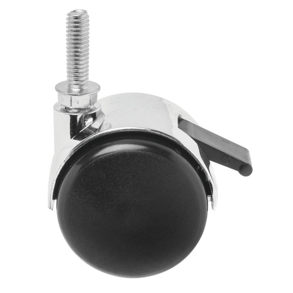1" Stem Twin Wheel Chrome Locking Caster