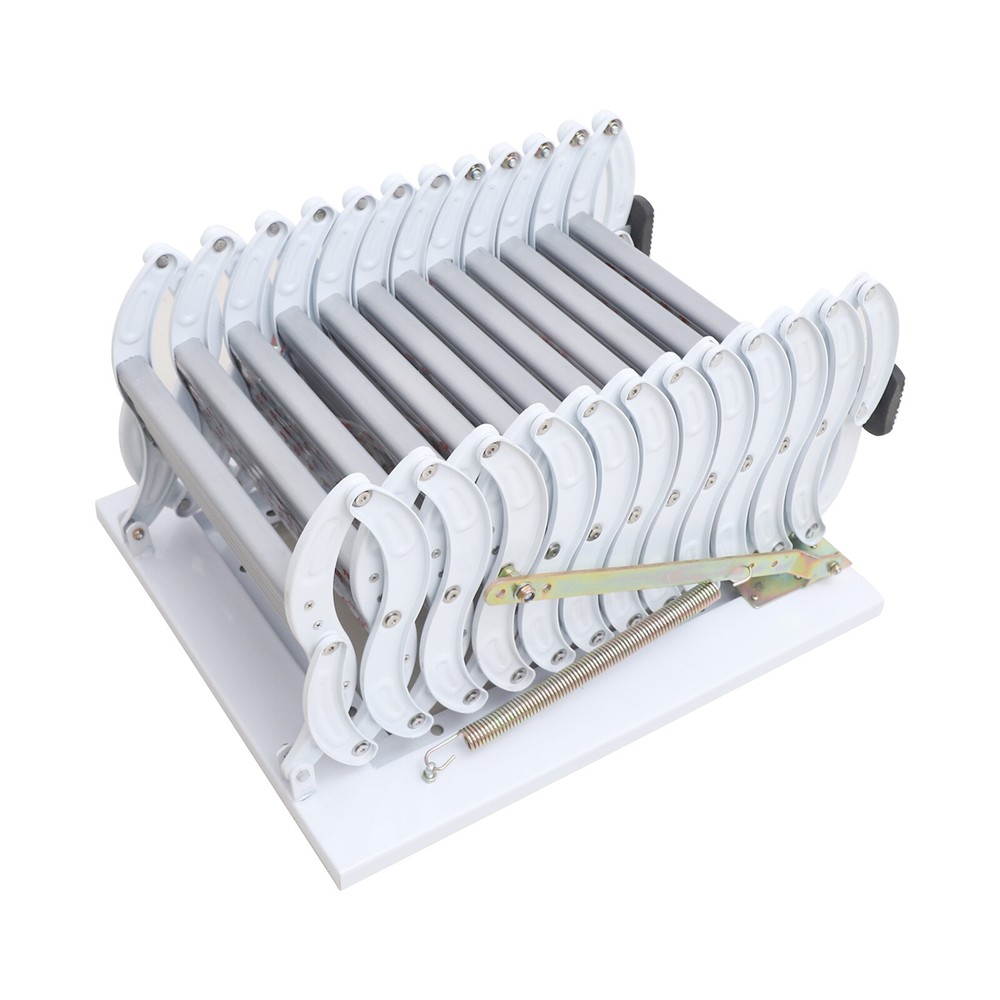 10ft Attic Ladder 12 Steps Loft Folding Ladder Pull Down Attic Stairs Wall-Mount