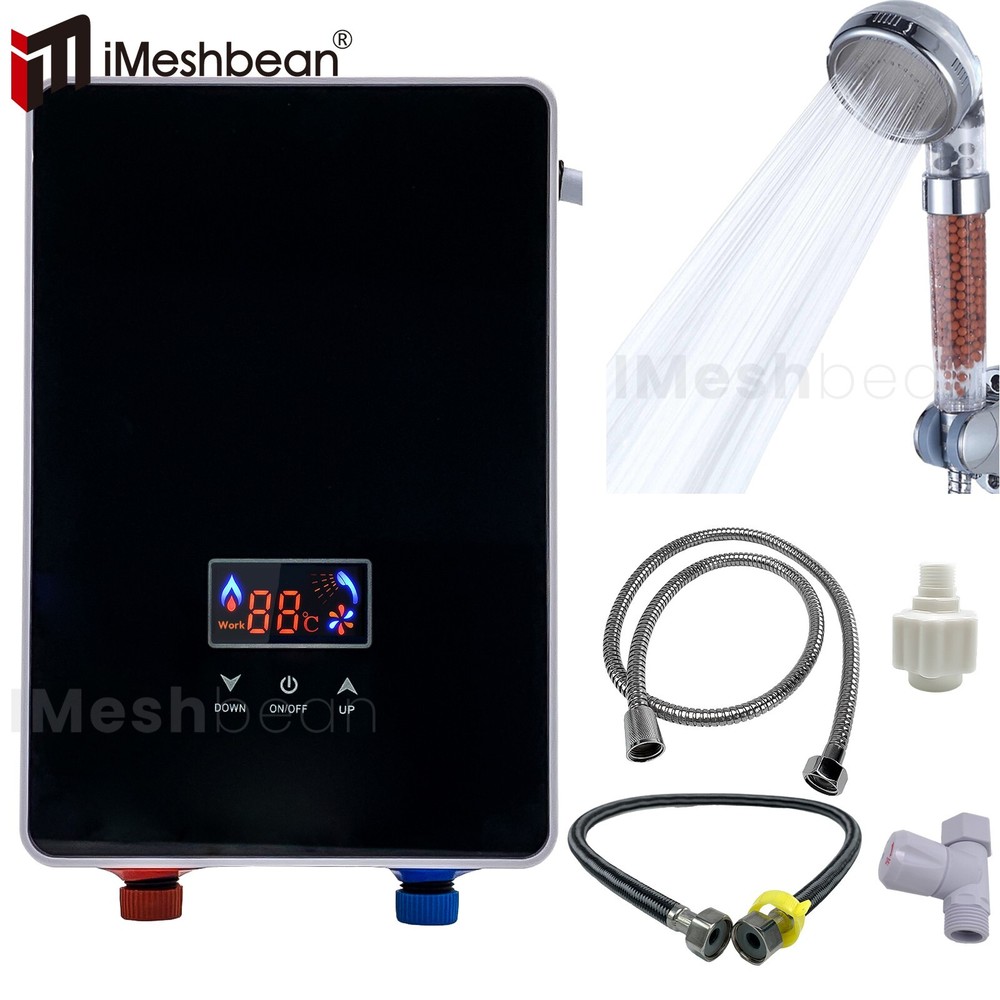 6500W 220V Kitchen Electric Hot Tankless Water Heater Instant Boiler w/Shower US