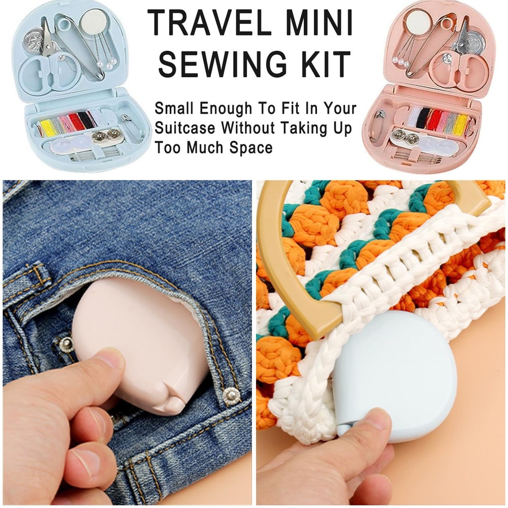 12 Pack Mini Sewing Kits, Compact Travel Emergency Sewing Set with Threads, S...