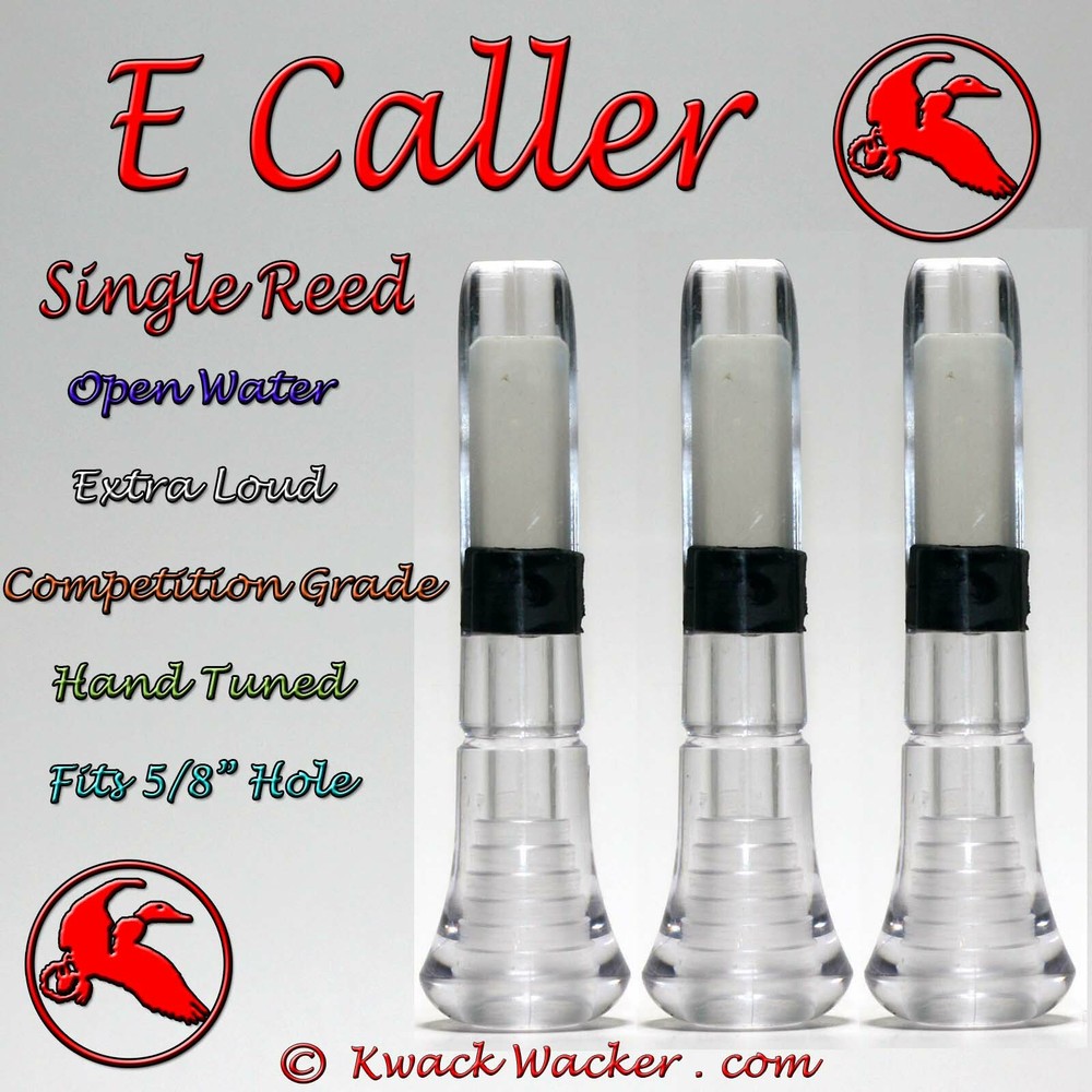 Duck call Inserts Kwack Wacker E Caller Open Water Loud Single Reed 3 Pack
