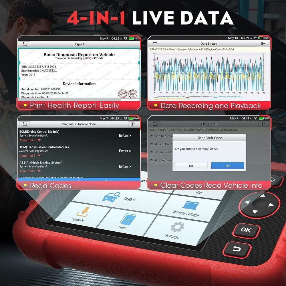 2025 LAUNCH CRP123X OBD2 Scanner Engine ABS SRS Code Reader Car Diagnostic Tool