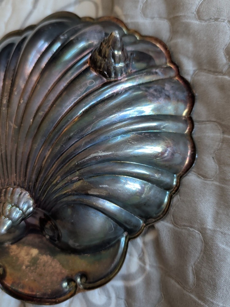 Vintage Silverplate Clam Shape Dishs