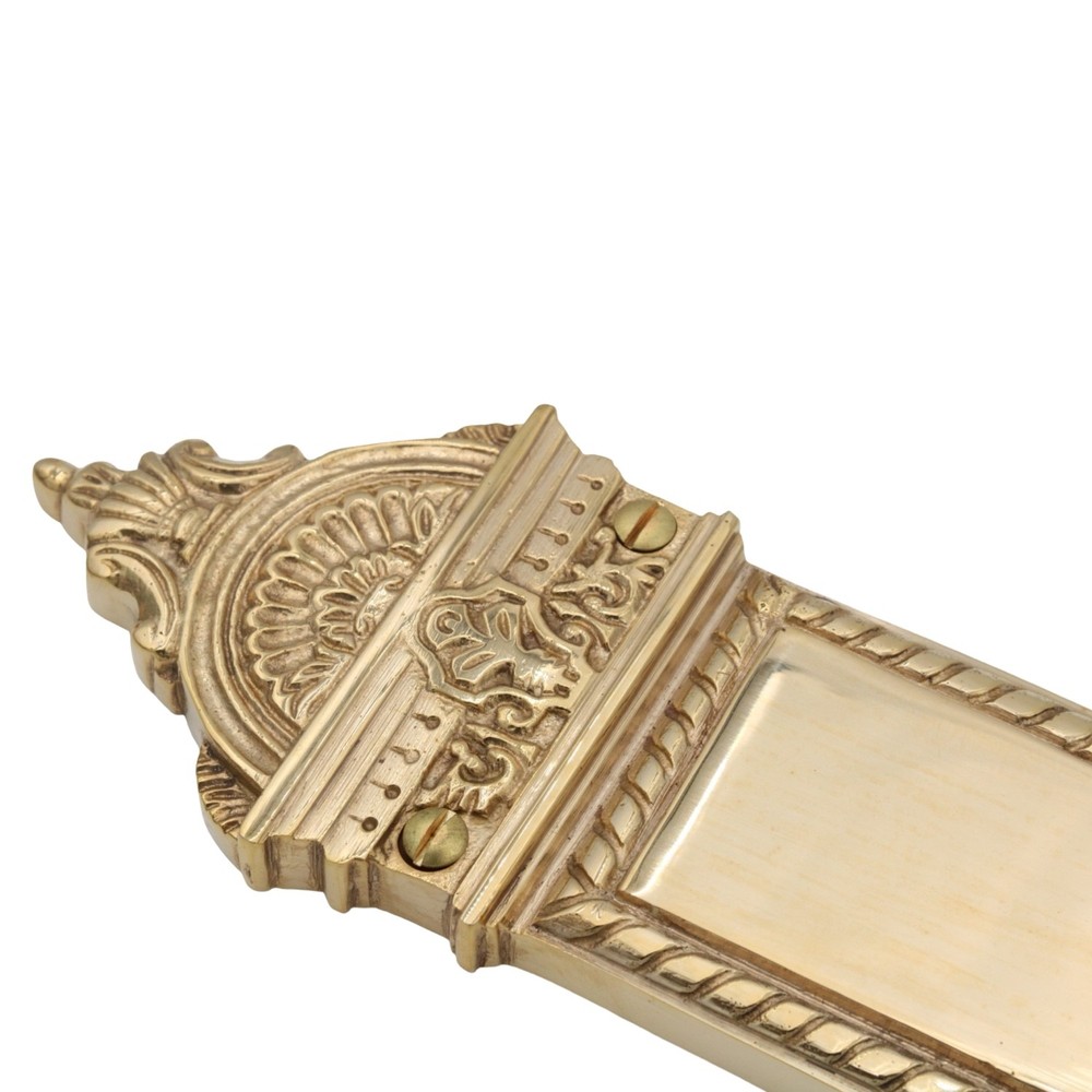 Solid Brass Push and Pull Door Handle Set - The Fan - Polished Brass