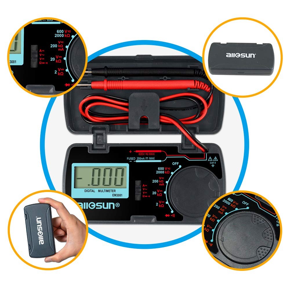 Manual Range Mini Digital Multimeter 6 Functions Handheld Folding Voltmeter 31 2