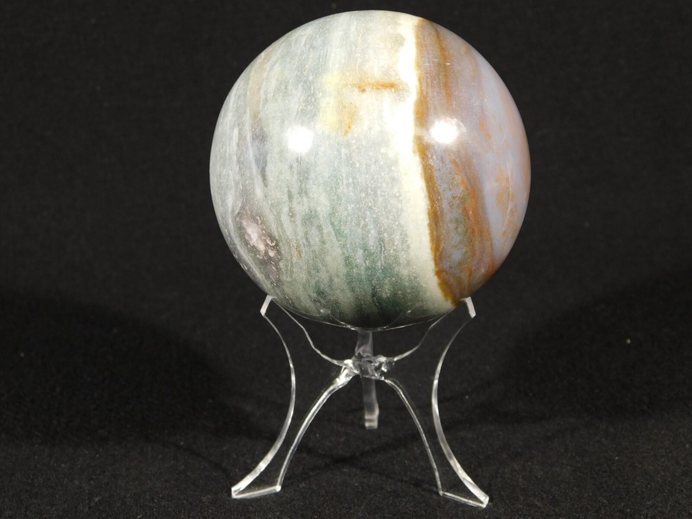 Sphere Display Stand Three Post Clear Lucite Medium Size